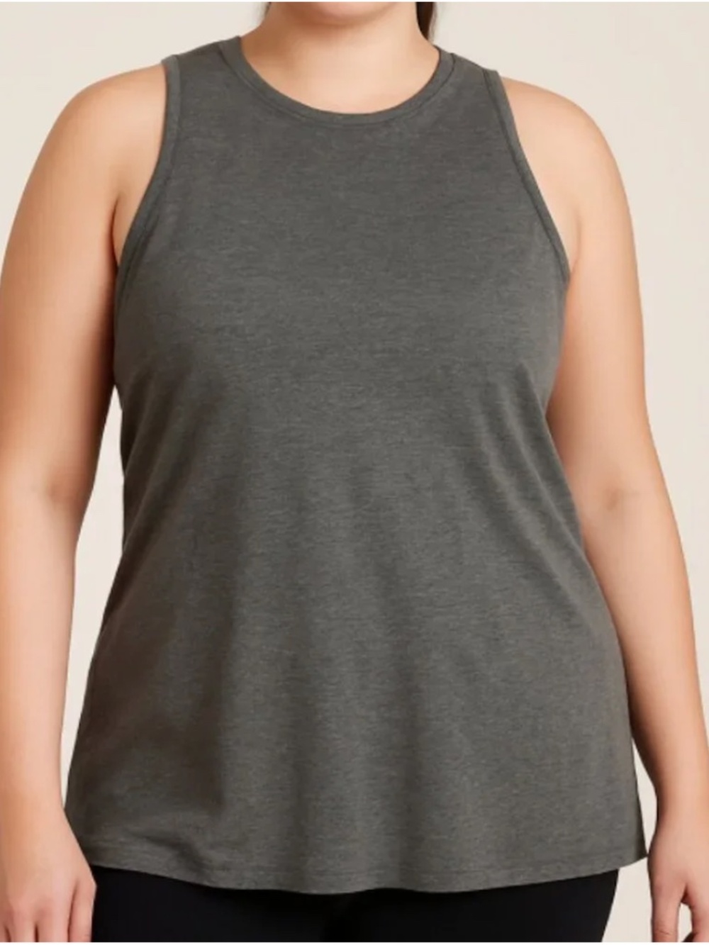 Halogen Women's Dark Gray Sleeveless Workout Tank with Keyhole Detail, size XL